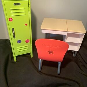 American Girl Doll School Set - Locker and Chair with attached Desk